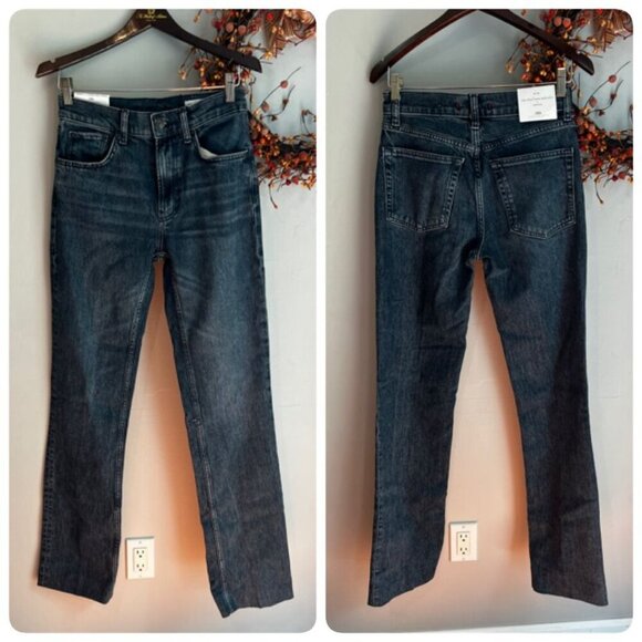 Zara Womens The High Rise Bootcut Denim Jeans Sz 4US in Antique Blue - Picture 1 of 13